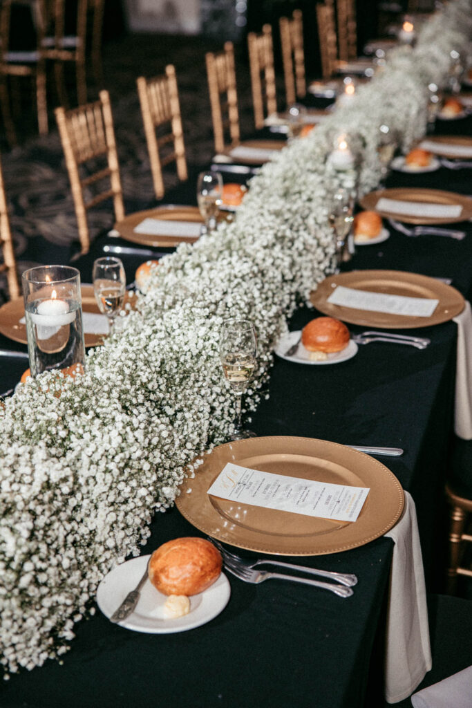 Winter wedding table settings