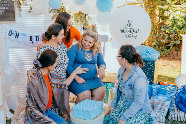 Female friends on baby shower party