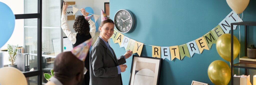 Woman Preparing Retirement Party