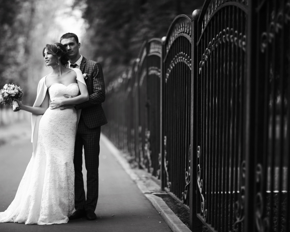 Wedding Photos along the fence line
