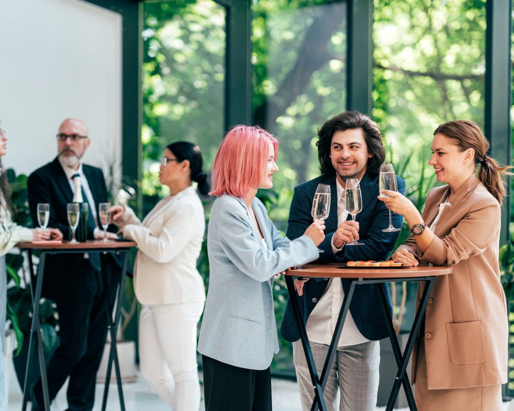 Businessmen and businesswomen making a corporate party