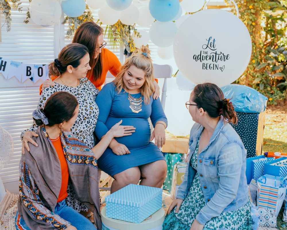 Female friends on baby shower party