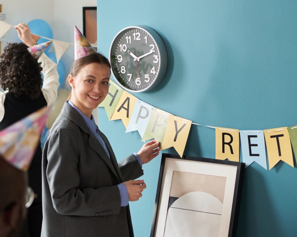 Woman Preparing Retirement Party